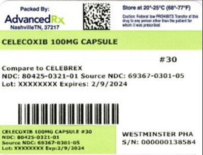 label 1 - Celecoxib 100mg 80425 0321 01